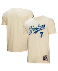 Mitchell & Ness Men's Mickey Mantle Cream New York Yankees Cooperstown Collection Player T-Shirt