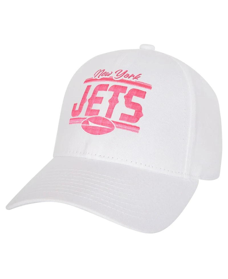 Outerstuff Big Girls New York Jets All White Structured Adjustable Hat