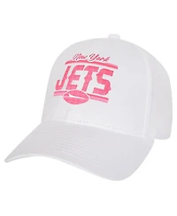Outerstuff Big Girls New York Jets All White Structured Adjustable Hat