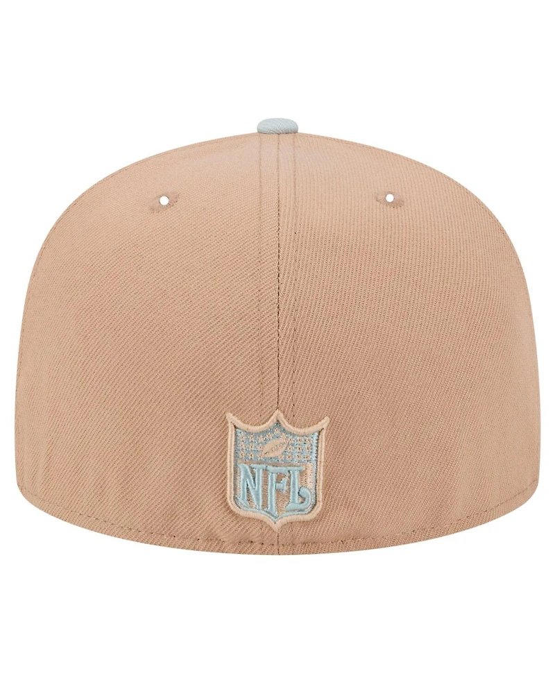 New Era Men's Tan Oakland Raiders Gridiron Classics Throwback Logo Main 59FIFTY Fitted Hat