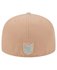 New Era Men's Tan Oakland Raiders Gridiron Classics Throwback Logo Main 59FIFTY Fitted Hat