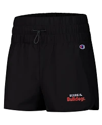 Champion Women's Black Georgia Bulldogs Tailgate Her Woven Shorts