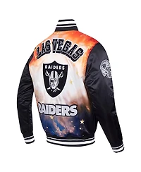 Pro Standard Men's Black Las Vegas Raiders Sublimated Satin Full-Snap Jacket