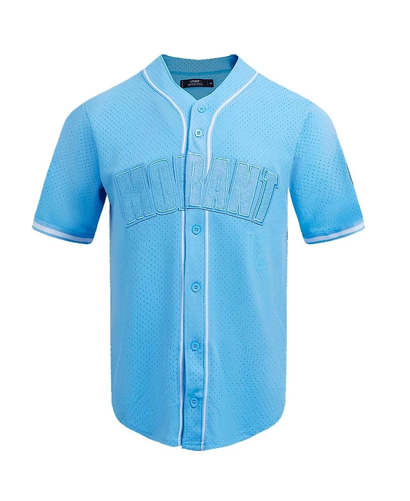 Pro Standard Men's Ja Morant Light Blue Memphis Grizzlies Triple Tonal Mesh Button-Up Shirt