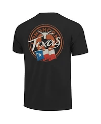 Image One Men's Black Texas Longhorns Big Tall State Flag Circle Hyper Local Core T-Shirt