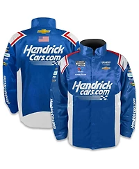 Hendrick Motorsports Team Collection Men's Blue Kyle Larson Hendrickcars.com Full-Snap Nylon Uniform Jacket