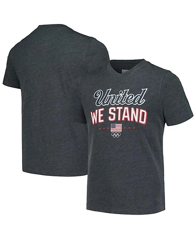 Outerstuff Big Girls Heather Charcoal Team Usa Victory T-Shirt