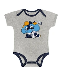 Outerstuff Big Boys and Girls Gray/White Tampa Bay Rays 2-Pack Play Ball Bodysuit Set