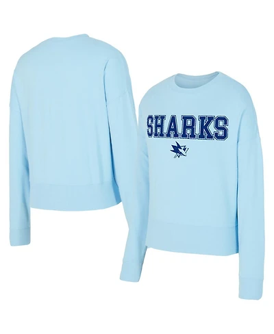 Concepts Sport Women's Light Blue San Jose Sharks Tonal Pullover Sweatshirt
