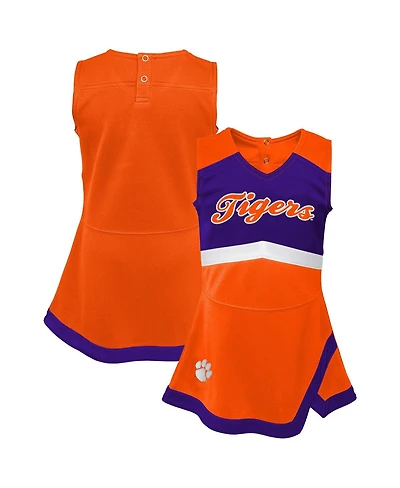 Outerstuff Big Girls Orange Clemson Tigers Cheer Captain Jumper Dress