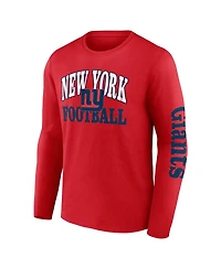 Fanatics Men's Red New York Giants Combo Up Two Long Sleeve T-Shirt