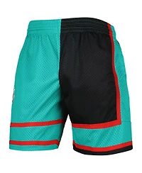 Mitchell & Ness Men's Black/Turquoise Vancouver Grizzlies Hardwood Classics 2001 Split Swingman Shorts
