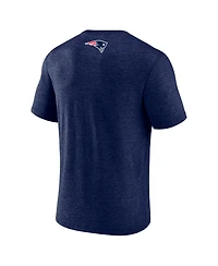 Fanatics Men's Heather Navy New England Patriots End Around Tri-Blend T-Shirt