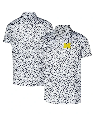 Garb Big Boys and Girls White Michigan Wolverines Earnest Allover Print Polo Shirt