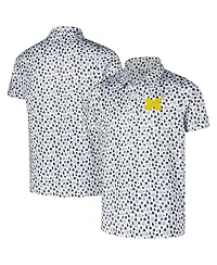 Garb Big Boys and Girls White Michigan Wolverines Earnest Allover Print Polo Shirt