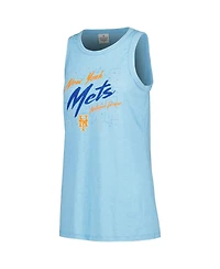 Soft As A Grape Women's Royal New York Mets Gauze High Neck Tank Top