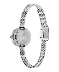 Olivia Burton Women's Finery Silver Tone Stainless Steel Mesh Bracelet Watch, 20mm
