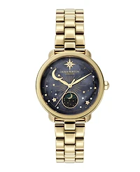 Olivia Burton Women's Moonphase Gold Tone Stainless Steel Bracelet Watch, 34mm