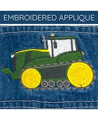 John Deere Little Boys Denim Square Neck Short Overalls
