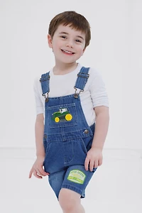 John Deere Toddler Boys Denim Square Neck Short Overalls