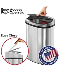 13 Gallon Composite Press Lid Kitchen Trash Can with AbsorbX