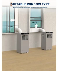gaomon 8,000 Btu Portable Ac with Remote, 3-in-1 Cooling, Dehumidifier, Fan for 350 Sq.Ft, Grey