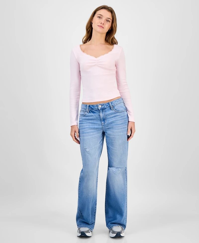 Celebrity Pink Juniors' High-Rise Slouchy Flare Jeans