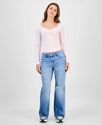 Celebrity Pink Juniors' High-Rise Slouchy Flare Jeans