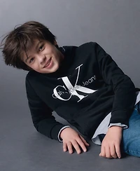 Calvin Klein Big Boys Old School Logo Pull On Hoodie