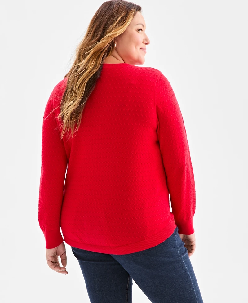 Style & Co Plus Solid Crewneck Sweater, Macy's Exclusive