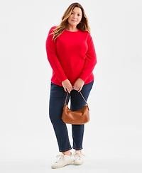 Style & Co Plus Solid Crewneck Sweater, Macy's Exclusive