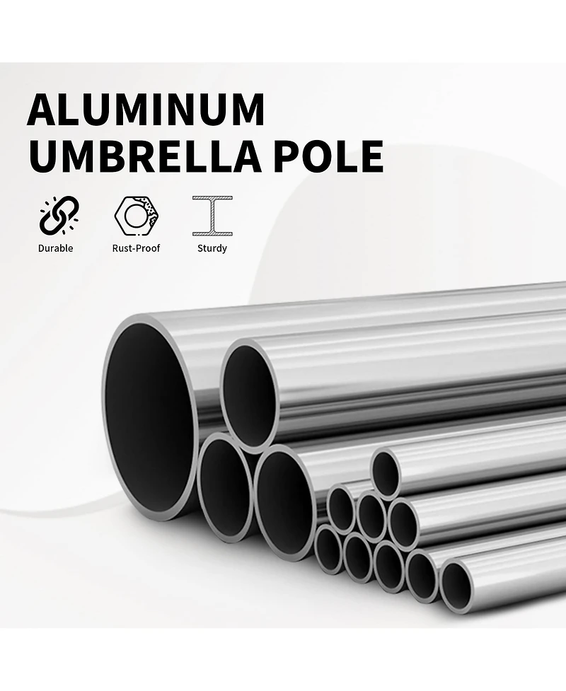 Flynama 7.5FT Outdoor Table Patio Umbrella with Push Button Tilt and Crank, Uv Protection Waterproof Market Sun Umbrella with 6 Sturdy Ribs