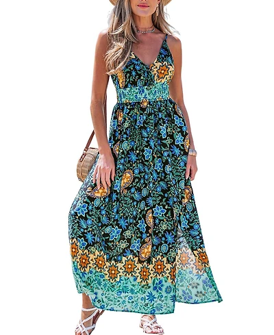 Cupshe Women's Evening Glow Floral Maxi Beach Dress