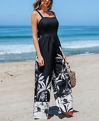 Cupshe Women's Catch the Breeze Tropical Jumpsuit