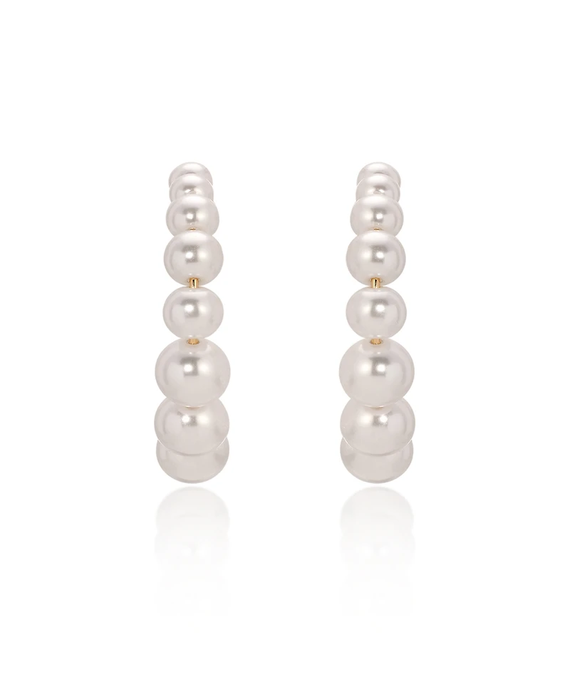 Ettika Cultured Pearl Bubble Hoops Earrings