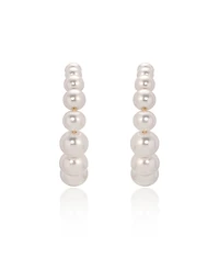 Ettika Cultured Pearl Bubble Hoops Earrings