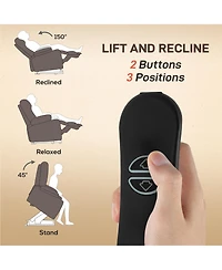 Homcom Lift Recliner Chair, Power Sofa with Massage and Heat,