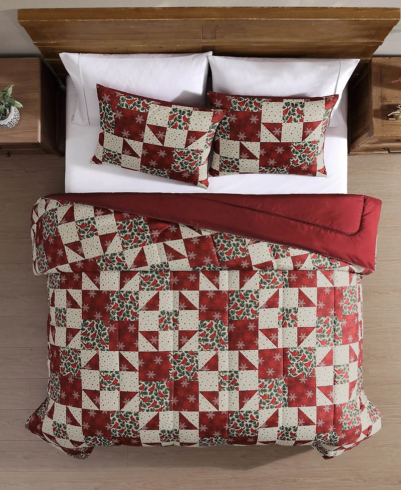 Hallmart Collectibles Cardinal Patchwork 3-Pc. Comforter Set