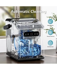 Cowsar Countertop Ice Maker,Portable Ice Machine with Handle,26 lbs Per Day, 9 Ice Cubes in 6 Mins,self-Cleaning Ice Maker with Scoop and Basket , for