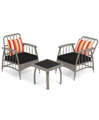 Slickblue Adjustable 3 Piece Patio Furniture Set With Reclining Backrest Coffee Table Perfect For Balcony Or Garden