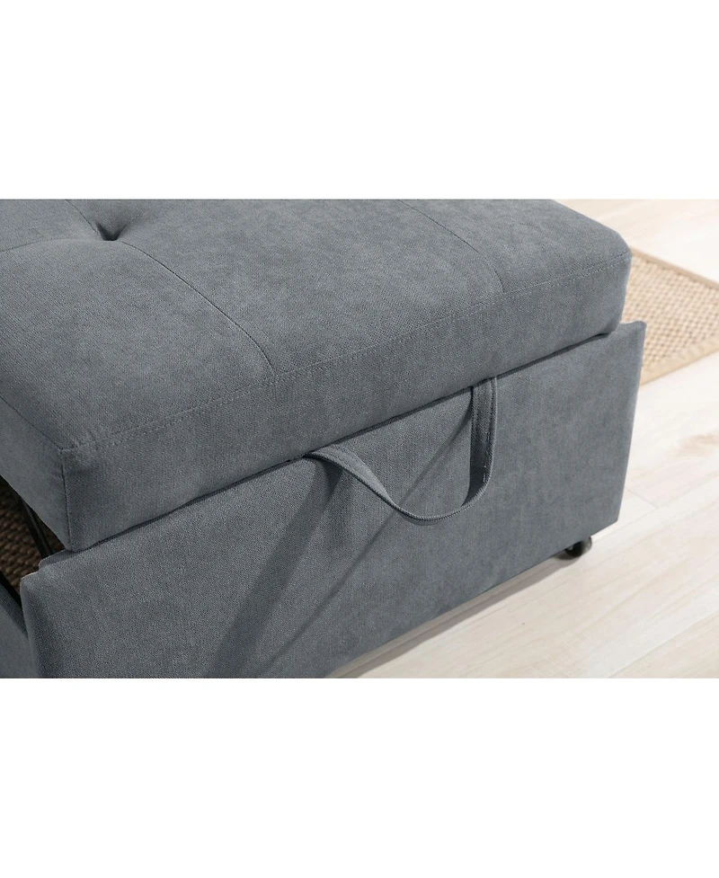 Homlux 35"W Dark Gray Woven Convertible Armchair