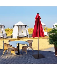 Gymax Square Weighted Patio Umbrella Base Stand 40 lbs Outdoor w/ 3 Adapters