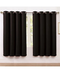 Kate Aurora Set of 2 Thermal Room Darkening Grommet Top Curtains For Small Windows