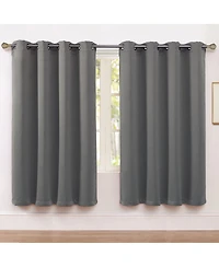 Kate Aurora Set of 2 Thermal Room Darkening Grommet Top Curtains For Small Windows