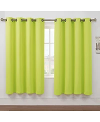 Kate Aurora Set of 2 Thermal Room Darkening Grommet Top Curtains For Small Windows