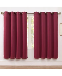 Kate Aurora Set of 2 Thermal Room Darkening Grommet Top Curtains For Small Windows