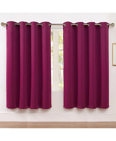 Kate Aurora Set of 2 Thermal Room Darkening Grommet Top Curtains For Small Windows