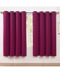 Kate Aurora Set of 2 Thermal Room Darkening Grommet Top Curtains For Small Windows