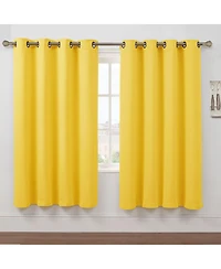 Kate Aurora Set of 2 Thermal Room Darkening Grommet Top Curtains For Small Windows