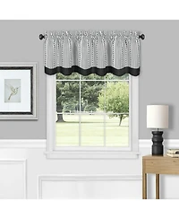 Kate Aurora Living Country Farmhouse Striped Window Valance Curtain Treatments - 58 in. W x 14 L, Burgundy